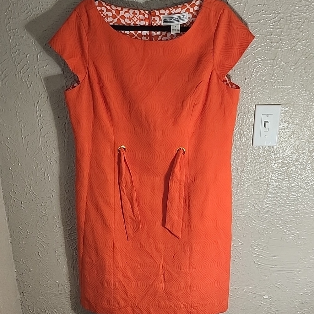 JESSICA HOWARD Elegant Orange Cap Sleeve Dress